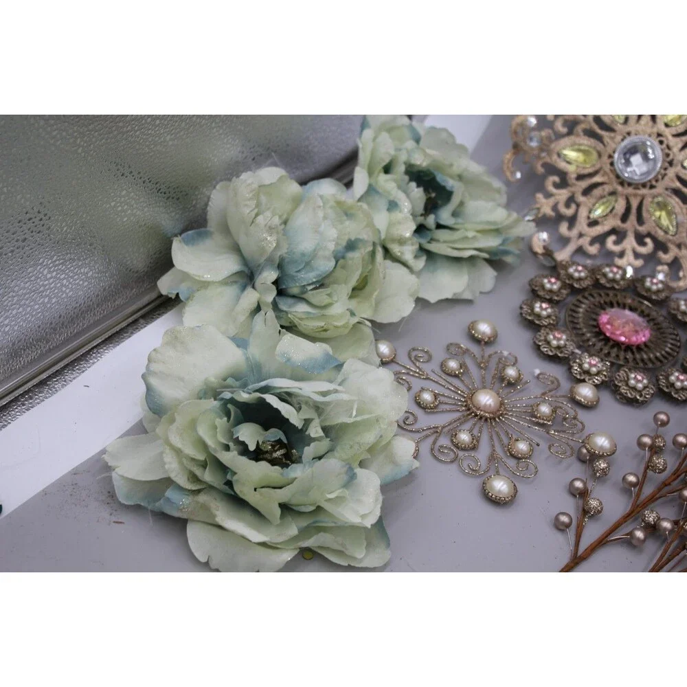 18 Pcs Branches, Flowers, Stems Huge Ornament Lot Vintage-Inspired At Home Magic